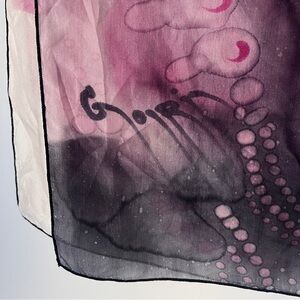 Watercolour Pink and Grey Artistic Scarf•13”x60”